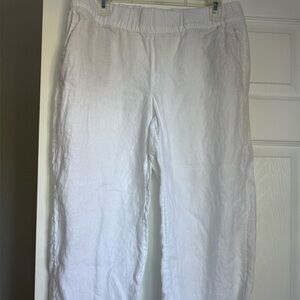 J Jill Pure Jill White Linen Pants M
